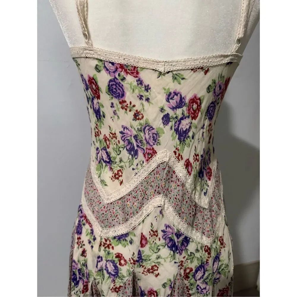 Free People intimately flower patch pattern lace fairy core dress SP - Picture 3 of 10